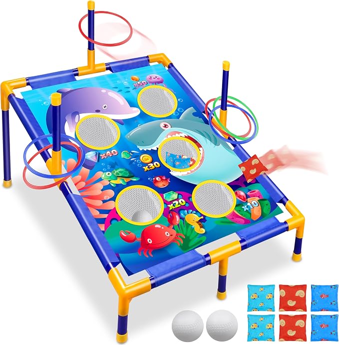 Animal Bean Bag Toss Game Toy Outdoor Toss Game | Family Party Party Supplies for Kids, Gift for Boys Birthday or Christmas for Toddlers Ages 3 4 5 6 Year Old