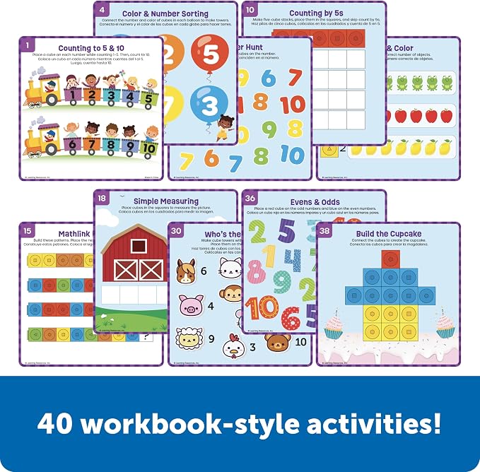 Learning Resources Skillbuilders Numbers Learning Kit | Math Manipulatives, Linking Cubes, Homeschool Supplies, Preschool Classroom Must Haves, Toddler Activities