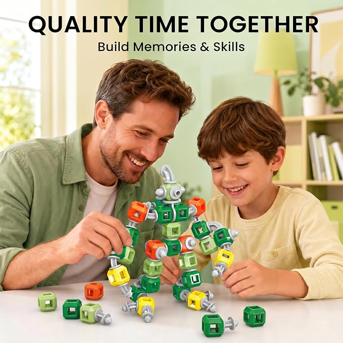 Creative 3-in-1 Insect Robot STEM Building Toys for Kids Ages 4-8 | 69 Pieces Blocks, Supports Repeated Disassembly & Free Building, Easy to Carry for On-the-Go Play, Gift-Ready Packaging