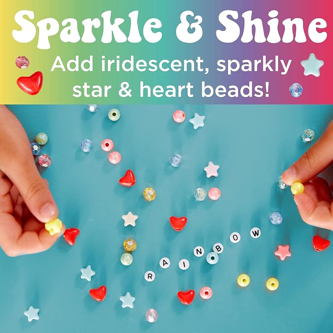Creativity for Kids Rainbow Bead Jar Jewelry Making Kit: Makes 40+ Friendship Bracelets, DIY Crafts for Girls, Great Summer Activities for Kids (Ages 6+)