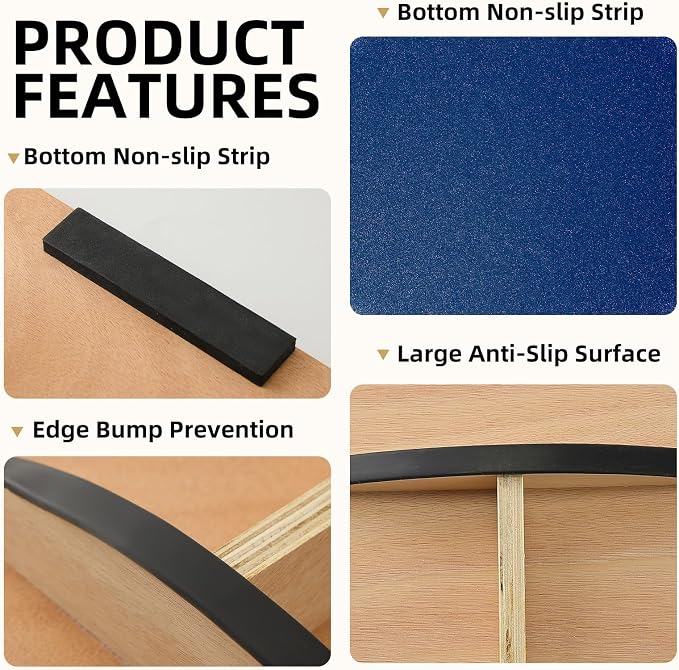 Juoe Balance Board Wobble Board,Balance Toys for Physical Therapy | Wooden Wobble Balance Board for Adults and Kids,Balance Training,Standing Desk Core Strength Balance Rocker Board