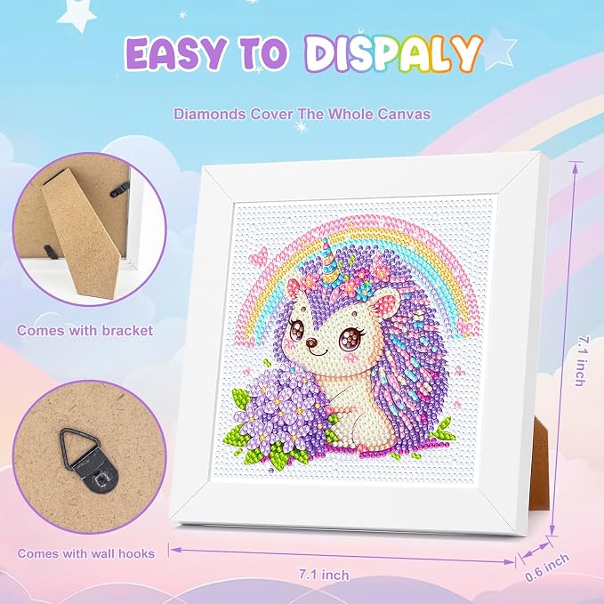 Diamond Art Kits with Wooden Frame - Arts and Crafts - Dimond Art Painting by Numbers - GEM Art for Beginners Adult Home Wall Decor