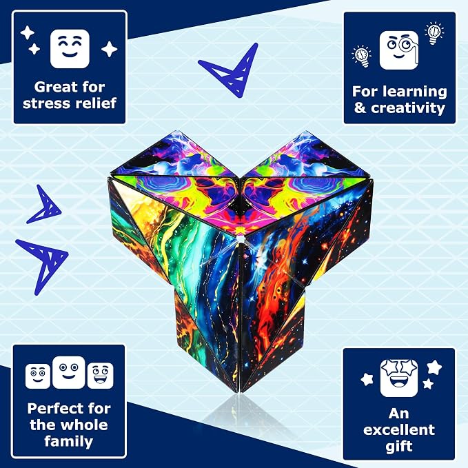 Shashibo ICOSA XL Magnetic Puzzle Toy, Stress Relief Fidget Toy | 200+ Possible Shapes, Sensory Fidget Toy For Adults & Kids, Fun Shape Shifting Puzzle Toy For All Ages