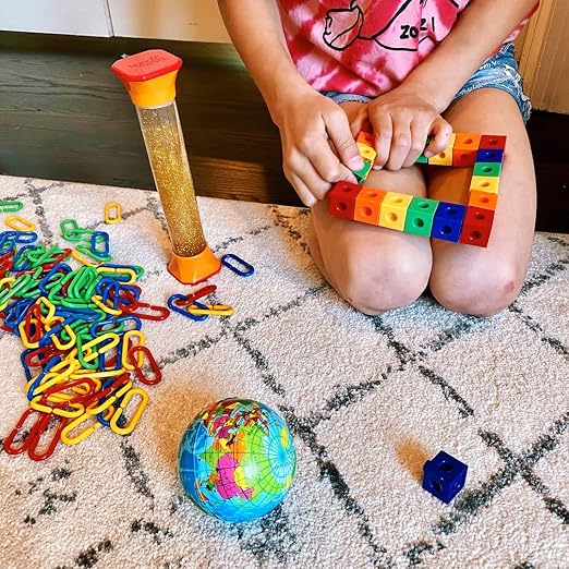 hand2mind Sensory Fidget Toy Kit, Play Therapy Toys, Fidget Tube, Mini Glow Sticks, Play Foam, Stress Ball, Anxiety Sensory Items, Occupational Therapy Toys, Calm Down Corner Supplies (128 Pieces) | Sensory Fidget Toy Set, Calming Corner Classroom, Anx...