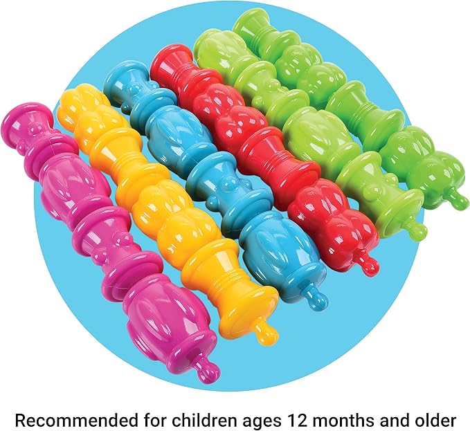 Constructive Playthings Colorful Toddler Snap Beads Set | For Children and Toddlers Ages 1+, Pop Beads Arts and Craft Developmental Kids STEM Toy Set, Multicolor