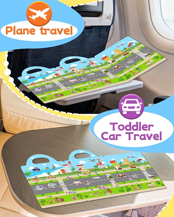 Benresive Reusable Sticker Book for Toddlers, Travel Stickers for Kids | Toddler Travel Activities Toys, Birthday Gifts for Boys & Girls, Airplane Travel & Road Trip Essentials Kids