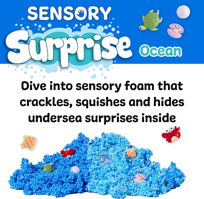 Creativity for Kids Sensory Surprise Ocean Kit | Crunchy Sensory Foam Toy for Kids | Dig, Squish & Discover Hidden Ocean Surprises | Mess-Free, Screen-Free Play (Ages 4+)