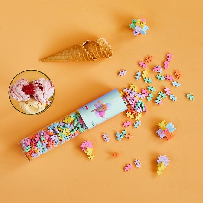 PLUS PLUS 240 Piece Gelato Mix - Mini Waffle Blocks, Classroom Must Haves | STEM Toys, Sensory Bin Fillers, Occupational Therapy Tools, Gifts for Boys & Girls, Christmas Stocking Stuffers for Kids