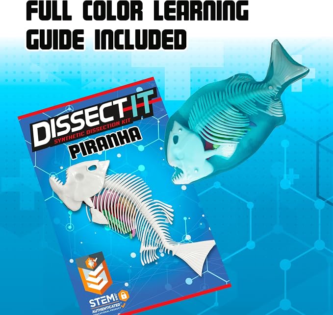 Top Secret Toys Dissect-It Mini Labs Piranha Lab Dissection Kit for Kids, Realistic Synthetic Kids Science Kit - On, Biology and Animal Anatomy, STEM Toy, Ages 6+