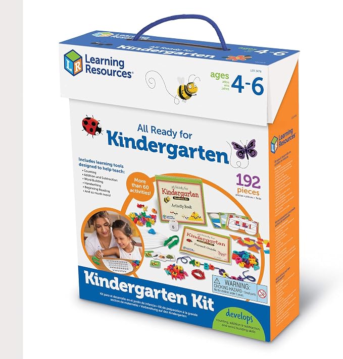 Learning Resources All Ready for Kindergarten Readiness Kit | Classroom Must Haves, Toddler Activities, Homeschool Supplies, Learn to Read, Spelling , Alphabet Kindergarten Workbook