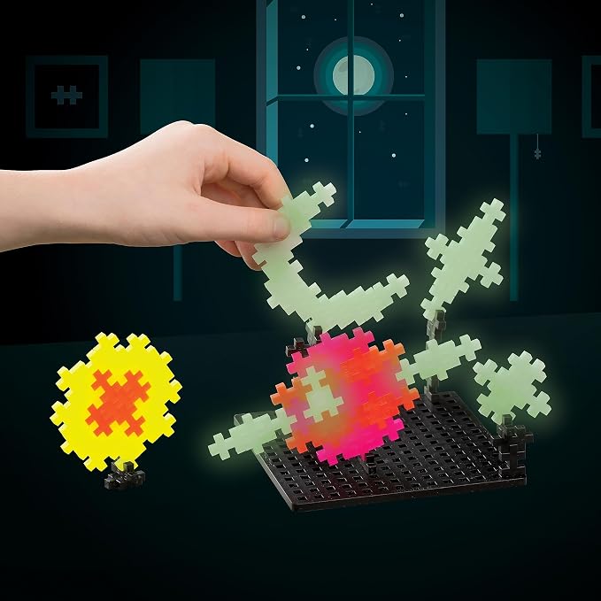 PLUS PLUS Learn to Build, Glow in the Dark Mix - 400 Piece Building Set | Stem Toys for Kids, Sensory Bin Fillers, Math Manipulatives, Classroom Must Haves, Gifts for Boys & Girls, Stem Bins