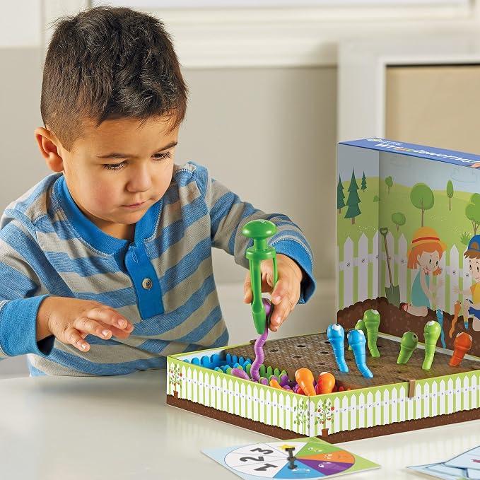 Learning Resources Wriggleworms Fine Motor Activity Set - Montessori Sensory Bin Toys, Gross Motor Skills, Toddler Games, Color Sorting, Preschool Classroom Must Haves, Gifts for Boys and Girls