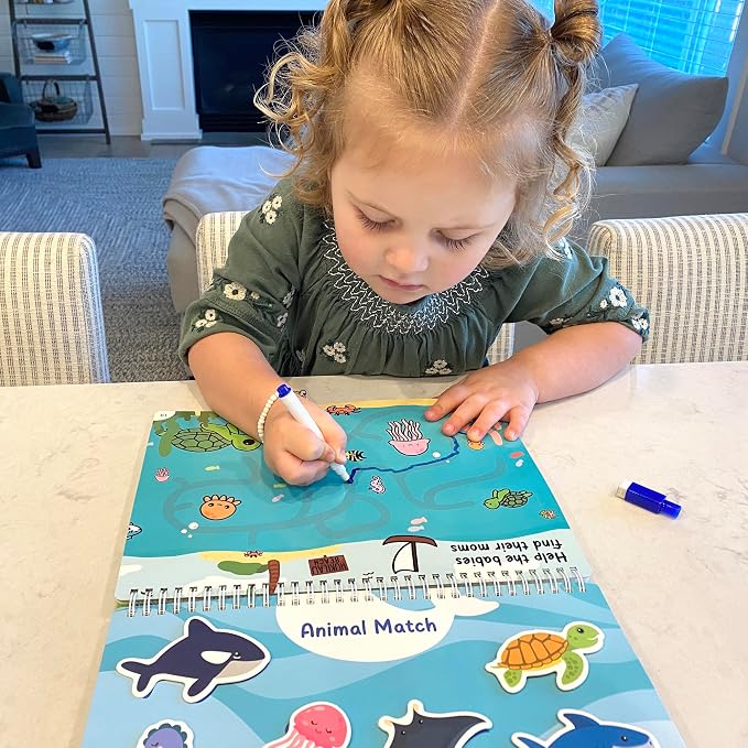 BenBen Busy Book for Toddlers 3-5, Pre-Assembled, 30 Pages, Airplane Toys | Preschool Learning Activities, Montessori Learning Toys, Educational Activity Book, Arts and Crafts for Kids, Birthday Gift