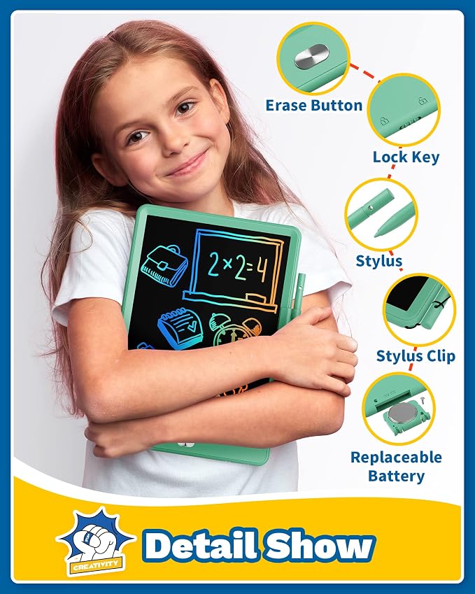 Kids Toys Toddlers Toys for Boys and Girls, 8.5in LCD Writing Tablets Drawing Pad for Kids, Light Doodle Pad Drawing Board for Toddlers, Gifts Toys for 3 4 5 6 7 Year Old Girls Boys(Green)