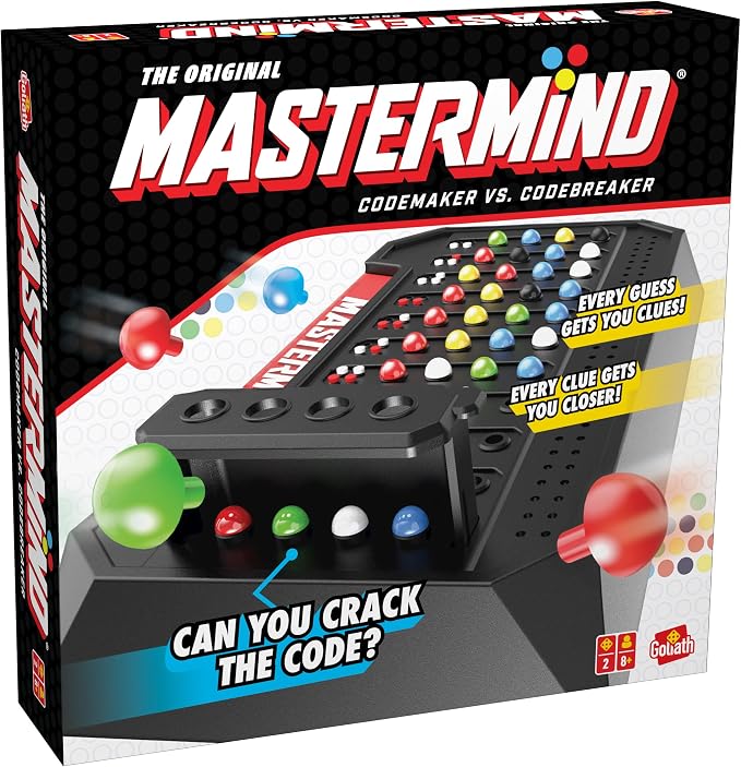 Pressman The Original Mastermind: The Strategy Game of Codemaker Vs. Codebreaker | Multicolor | Great Gift Idea | Promotes STEM Principles | 2 Players, Ages 8+