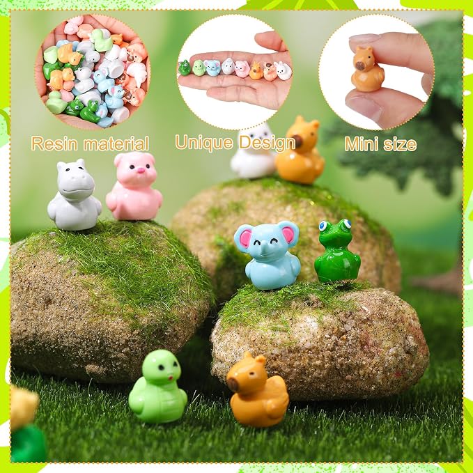 40 Pack Novelty Animal Ducks Toy Figures, Tiny Animals to Hide | Ducks Party Favor Birthday Gift Decoration (8 Styles)