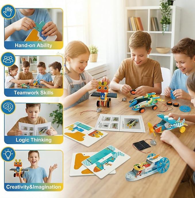 STEM Toys for Kids Ages 8-12 | 4-in-1 Science Kit Build Engineering Projects | Educational Toys Gift for Boys & Girls Age 8 9 10 11 12 Year Old