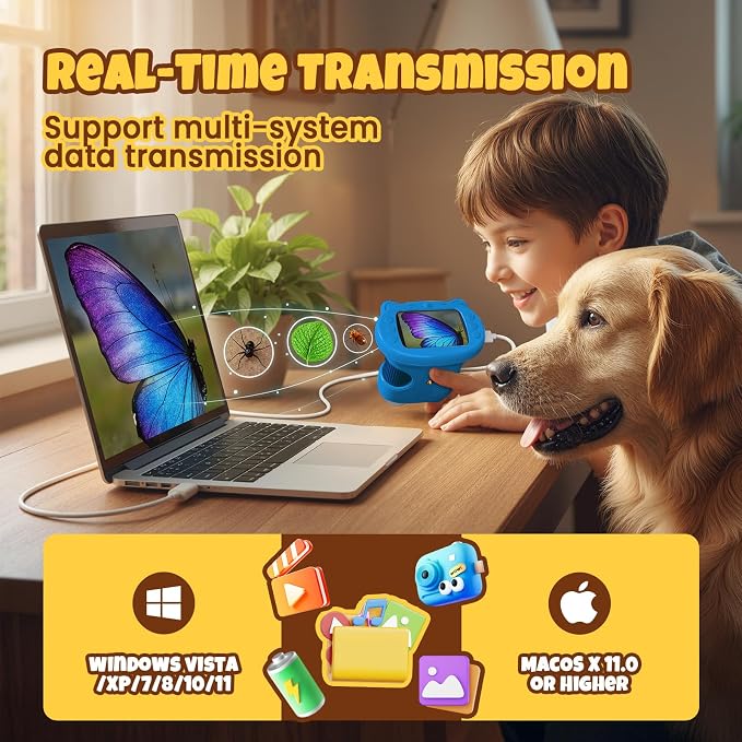 Handheld Digital Mini Microscope for Kids: 1000X 4K 2.4" Microscopes Toys | Portable Pocket STEM Electronic Learning Educational Science Kit 8-12 Birthday Gift 4 5 6 7 Year Old Boy Girl
