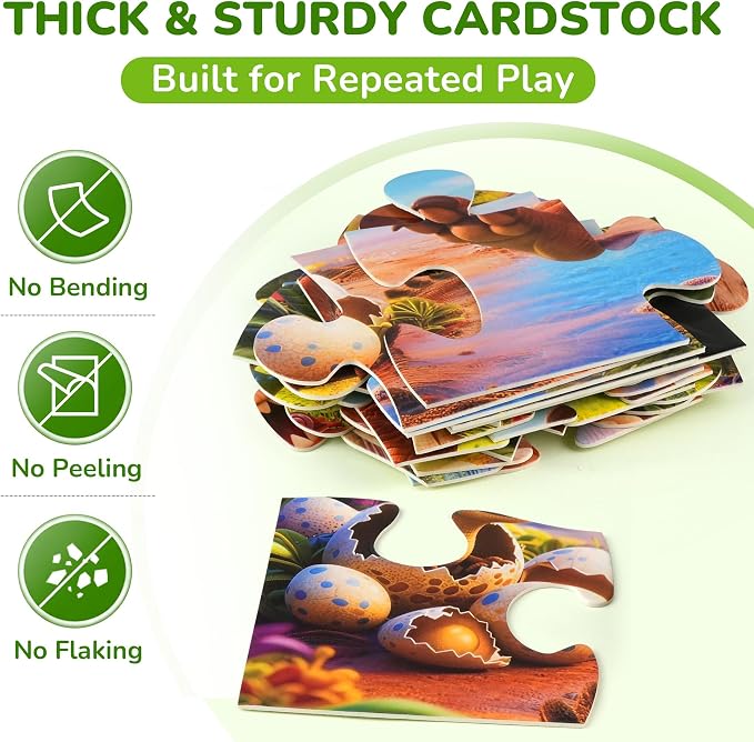 BenBen Floor Puzzles for Kids Ages 4–6, 2 x 3 Feet Jumbo Dinosaur Puzzle | 48 Pieces Extra Thick Large Piece Jigsaw Puzzle for Toddlers, Preschool Educational Toy with Storage Box for Girls Boys