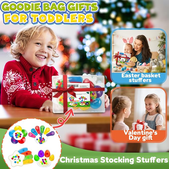 4PC Color Sorting Sensory Toys for Toddler, Travel Toys Roadtrip Activities for Kid 3-5 Fine Motor Autism Autistic Fidget for Preschool Classroom Calm Down Toy for Kid 2 3 4 Year Old Boy Girl Gift