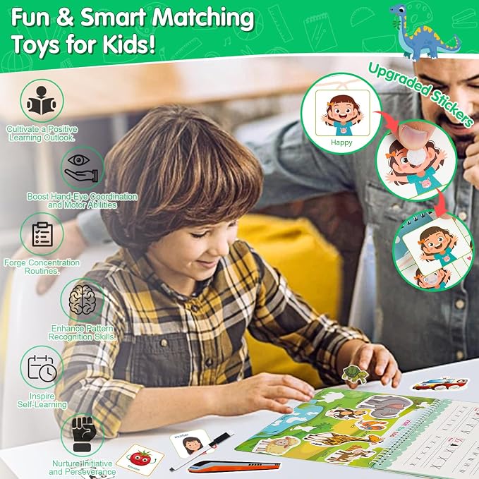 Busy Book for Toddlers 3-5, Montessori Preschool Learning Book, 24 Themes | Interactive educational activity book that builds early learning, fine motor skills and independent play for preschool kids.