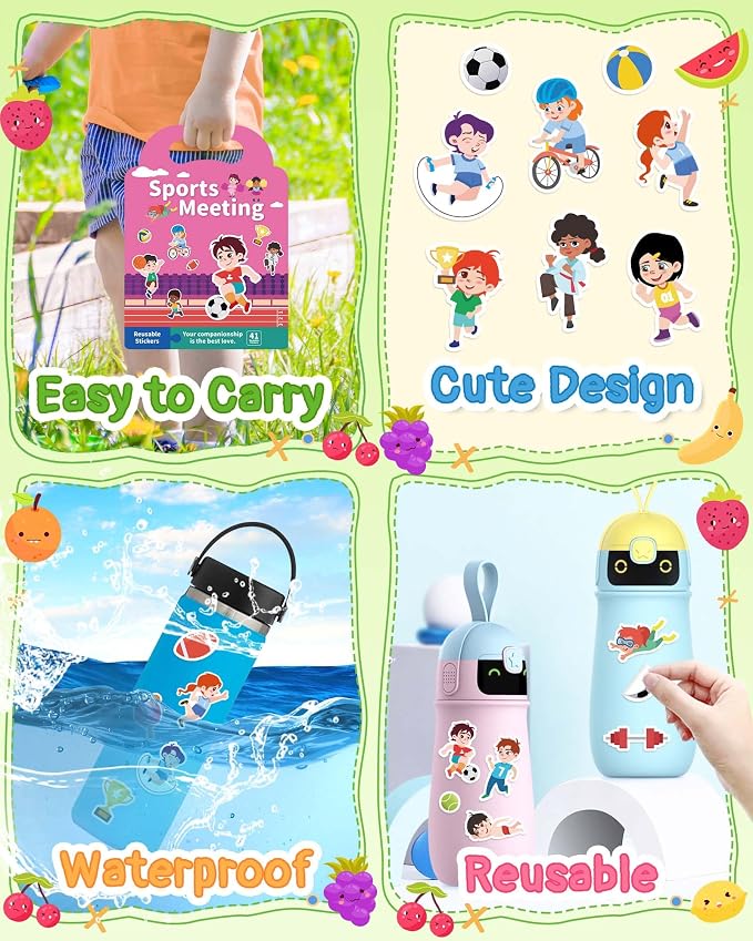Benresive Reusable Sticker Book for Toddlers, Travel Stickers for Kids | Toddler Travel Activities Toys, Birthday Gifts for Boys & Girls, Airplane Travel & Road Trip Essentials Kids