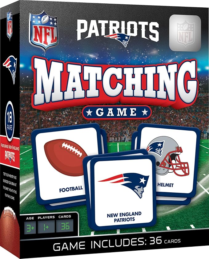 MasterPieces Officially Licensed NFL New England Patriots Picture Matching Card Game for Kids and Families