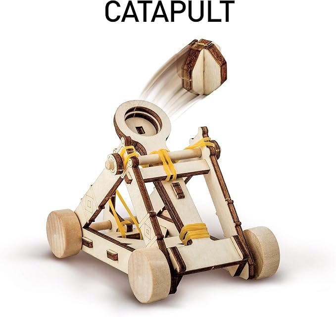 National Geographic Da Vinci Catapult Wood Building STEM Kit for Kids | Build a Working Catapult, Wooden 3D Puzzle, Engineering Model, Hands-On STEM Project, Construction Toy, Birthday Gift