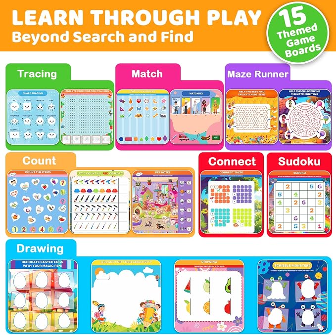 Search and Find Activity Book for Kids Ages 3-5, Toddler Toys Travel Games | Preschool Learning Activities, Kids Busy Book for Car Airplane Road Trip Essentials, Perfect Easter Christmas Birthday Gift