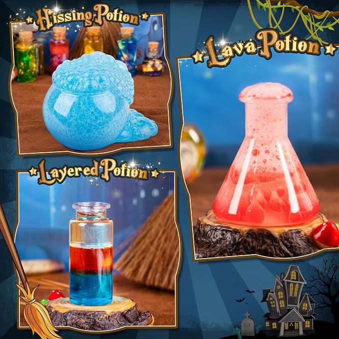 Alritz Science Potion Kits with Cauldron for Kids Ages 8+ | 23 magic mix bottles, witches cauldron, fun science experiment, party activity toy