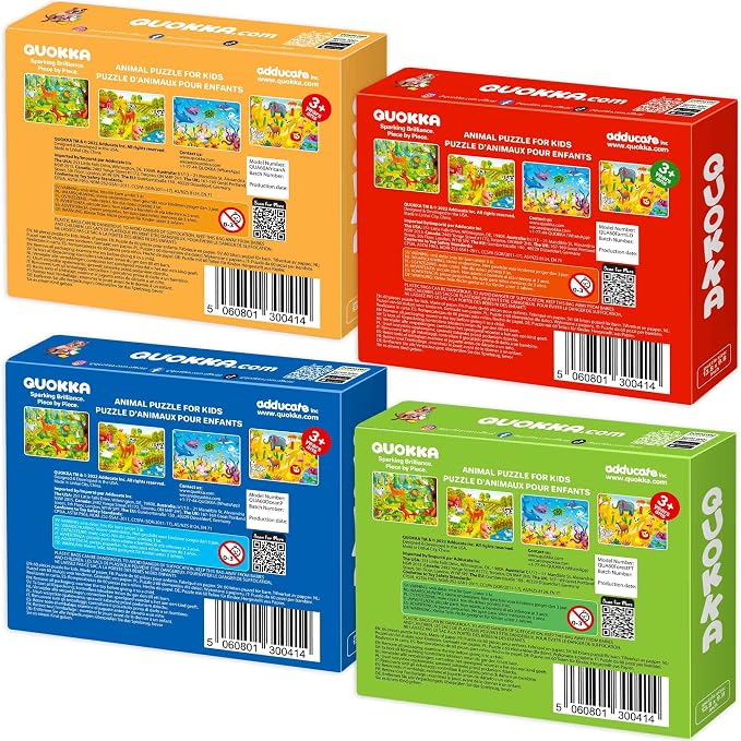 60 Piece Puzzles for Kids Ages 4-6 - 4 Jigsaw Toddlers Puzzles Ages 3-5 | Preschool Animals and Ocean Puzzles for Children Ages 6-8 - Kindergarten Gift for Boys and Girls Ages 7-10