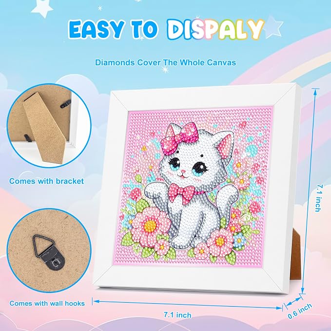 Nardoll Diamond Art Kits with Wooden Frame - Arts and Crafts - Dimond Art Painting by Numbers - GEM Art for Beginners Adult Home Wall Decor