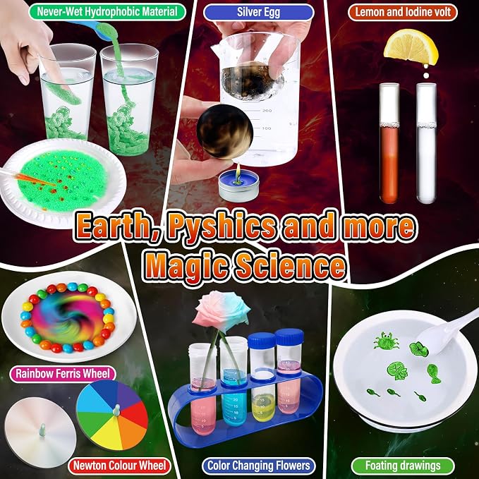 PATIFEED 250 Experiment Science Kit for Kids t S.T.E.M Toys | Erupting Volcano, Planet Projects, Bouncy Ball, Scientist Set, Birthday Gift Ideas for Boys Girls