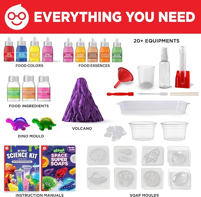 Doctor Jupiter Super Science Gift Set for Kids Ages 4+, Birthday Gift | Set of My First Science Kit & Space Super Soaps, 75+ Activities, Birthday Gift for Boys, Girls Ages 4,6,7,8, STEM Crafts Toy