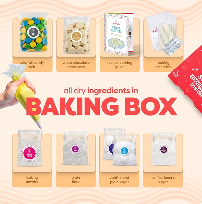 Baketivity Egg Shape Vanilla Cake Pops Kids Baking DIY Activity Kit