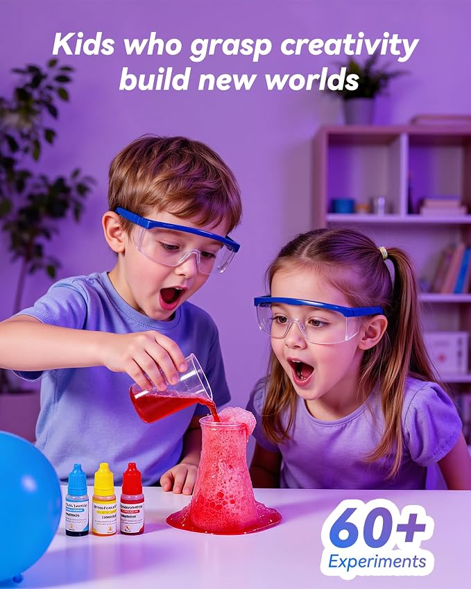 Melican 60+ Science Experiment Kit for Kids Ages 8+, STEM Educational Science Gifts for Kids, First Science Kit for Boys Girl Birthday | S.T.E.M Educational Project Toys for Boys Girls Birthday Gifts Ideas, Volcano, Chemistry Lab Tools Scientist Set