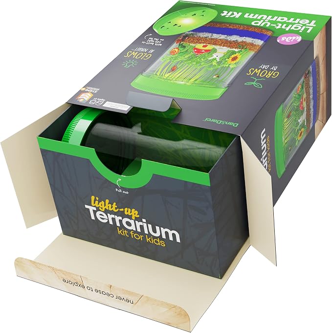 Light-Up Terrarium Kit for Kids - STEM Science Kit - Educational DIY Toy | Birthday Gift for Boys & Girls - Craft Project Idea for Ages 6 7 8 9 10 11 12 Year Old - Craft for Boys