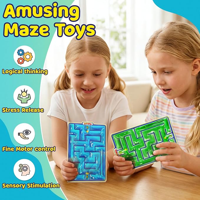 Sensory Toys Fidget Marble Maze - 2 Pack Gel Filled Sensory Item for Kids | Sensory Autistic Calming Toys for Preschool Classroom, Gifts Prizes for Kids Classroom