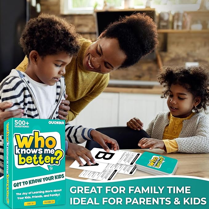 Card Games for Kids 8-12 - Board Family Games for Kids and Adults | Games for Kids 6-8 for Family Game Night - Activities for Travel, Car, Road Trip - Who Knows Me Better 500+ Questions Ages 5+
