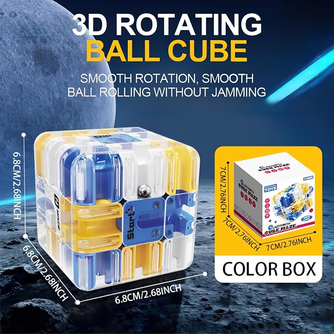 3D Puzzles, Brain Teaser Puzzles Toys Educational Learning Toys(Blue) | Logical Thinking, Puzzle Maze Cube Easter Basket Stuffers Birthday Gifts Family Board Games Tabletop