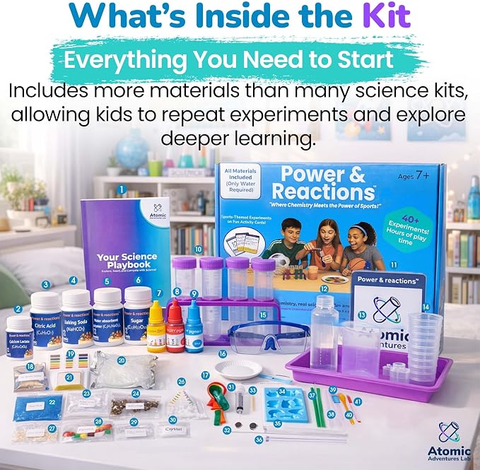Science Experiment Kit for Kids Ages 8-12 Years - Chemistry Kit Designed By a PhD Chemist & Mom, 46 Hands-On STEM Educational Activities, Gifts for Boys & Girls