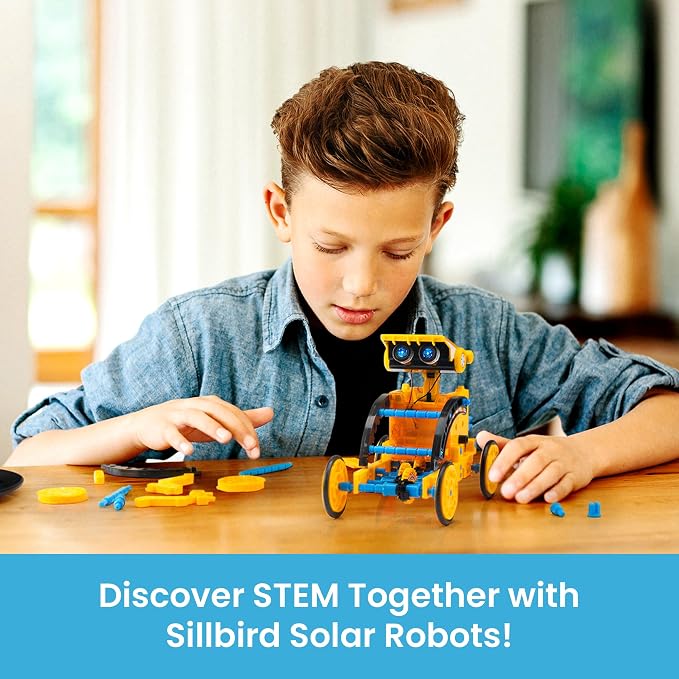 Sillbird Solar Robot Building Kit, 12-in-1 DIY STEM Gift for Boys Aged 8-13 | Powered by the Sun, Educational Robotics Set, Birthday Presents for Kids, Learn Through Solar Power Play, 190 Pieces