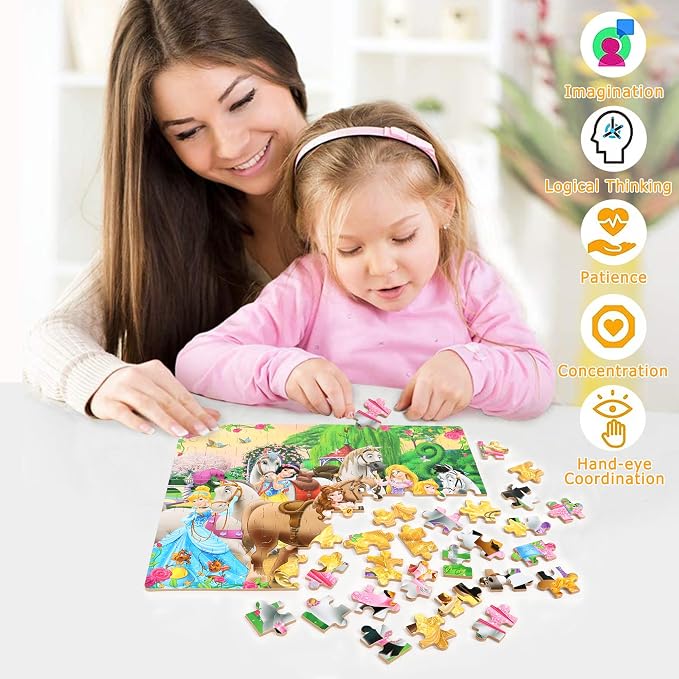 Puzzles for Kids Ages 4-6,100 Piece Puzzles for Kids Ages 6-8 in Metal Box | Educational Learning Jigsaw Puzzles Puzzle Games for Boys and Girls
