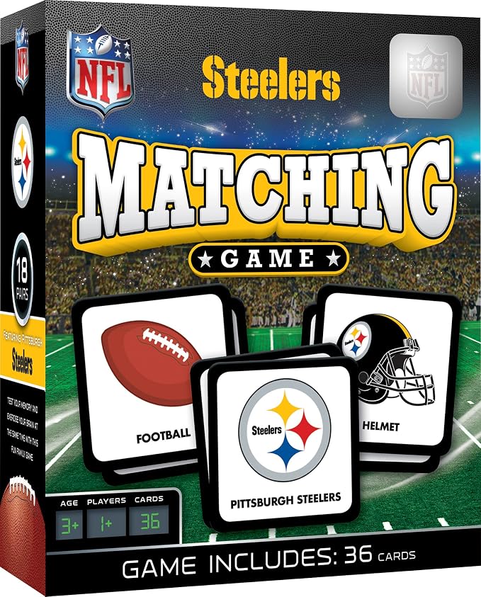 MasterPieces Officially Licensed NFL Pittsburgh Steelers Picture Matching Card Game for Kids and Families