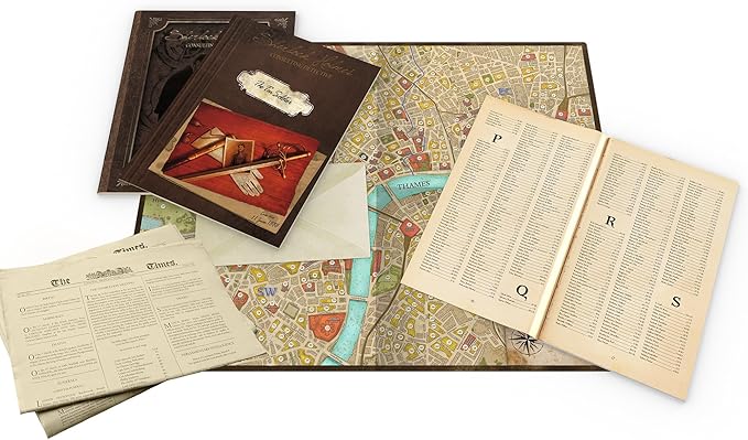 Asmodee Sherlock Holmes Consulting Detective - The Thames Murders & Other Cases Board Game - Captivating Mystery Game for Kids & Adults, Ages 14+, 1-8 Players, 90 Min Playtime