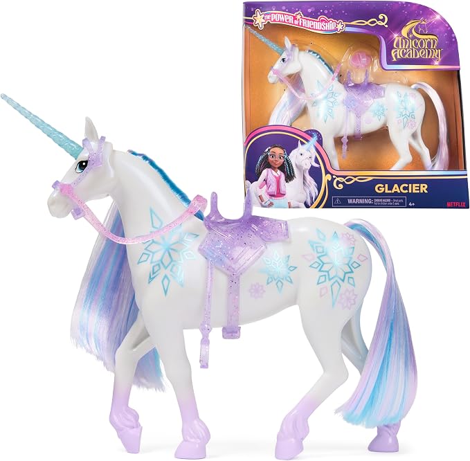 Unicorn Academy 11-inch Glacier Figure, Dolls & Unicorn Toys, Ages 4+ | Power of Friendship, Poseable Head, Brushable Mane & Tail, Recreate Show Moments, Storytelling Play, Birthday Gifts for Girls
