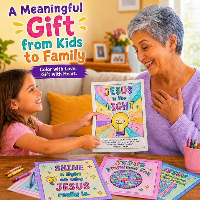 Sunday School Crafts for Kids, Jesus Coloring Pages for Kids, 12 PCS Christian Bible Verse Coloring Sheets, Religious Activity Pages for Sunday School, Preschool, Homeschool, Learning Activities