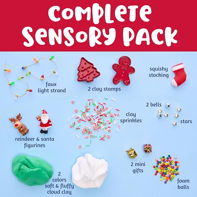 Creativity for Kids Sensory Pack: Christmas - Activities for Kids, Toddler Stocking Stuffers & Sensory Bin Filler, Travel Toys for Toddlers (Ages 3+)