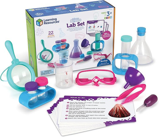 Learning Resources Primary Science Lab Set, Pink | Experimentation and Observation for Kids, STEM Projects, Science Kits, Pretend Play Scientists, Toddler Chemistry Toy