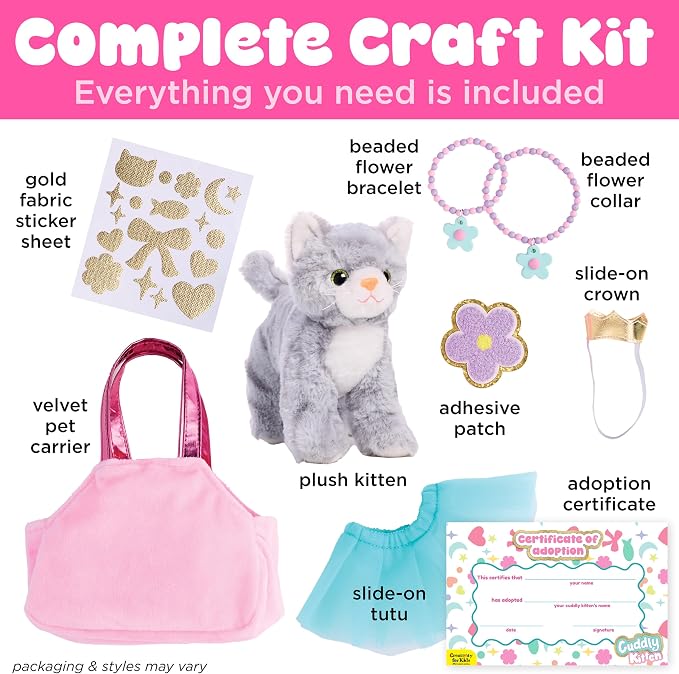 Creativity for Kids Cuddly Kitten Kit, Adopt & Accessorize Your Pet